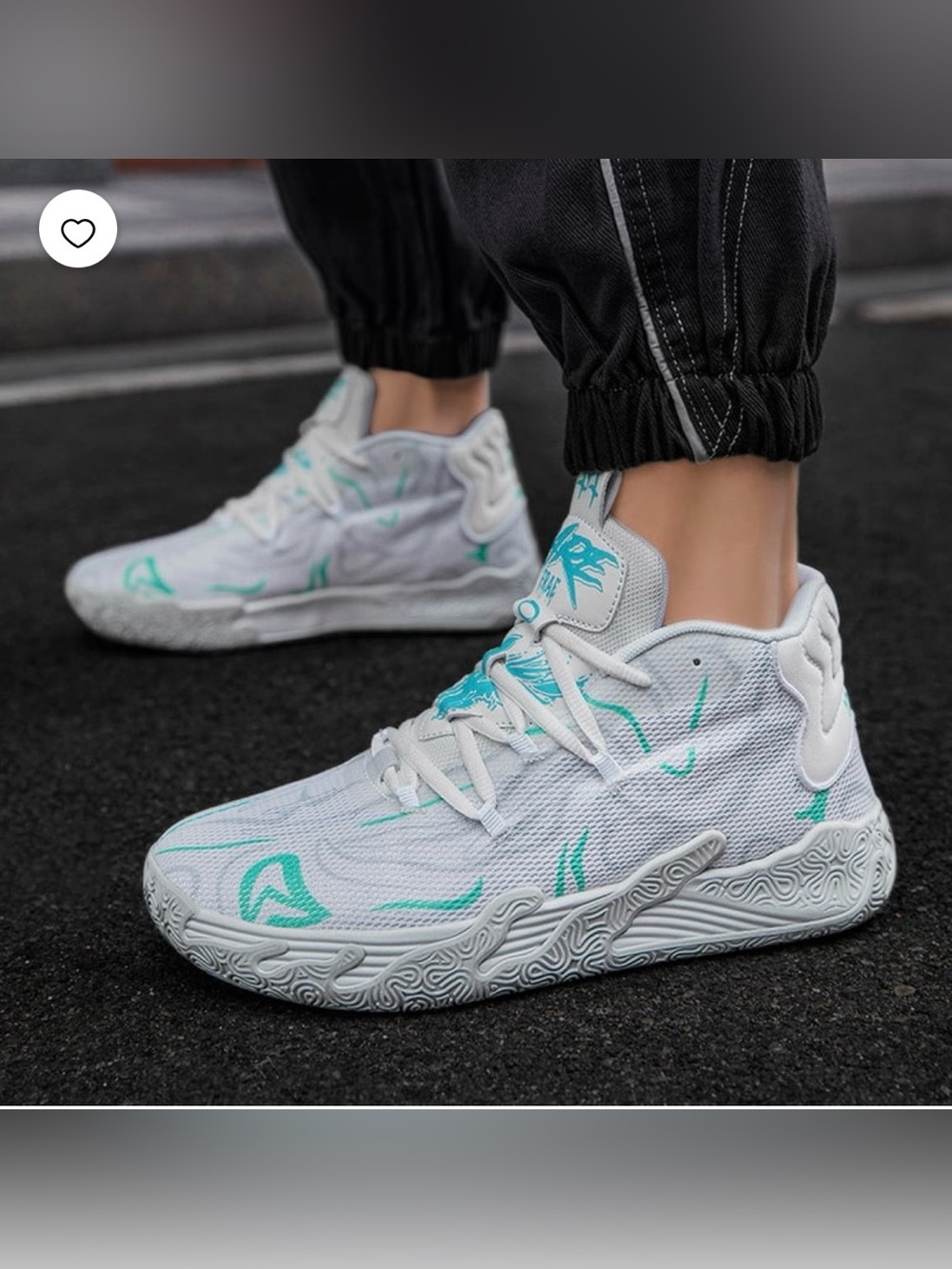 Brand New Women’s Basketball Sneakers – White/Aqua – Size 8